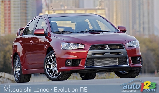 The 2009 Mitsubishi Lancer Evolution RS arrives in Canada