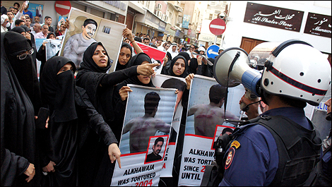 Protesters against Bahrain Grand Prix