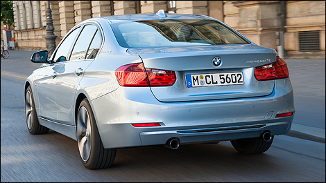 2013 BMW ActiveHybrid 3 rear 3/4 view