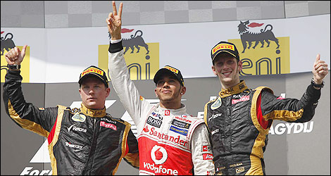F1 Kimi Raikkonen Romain Grosjean podium hungaroring