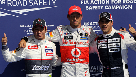 Kobayashi, Button and Maldonado.