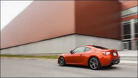 2013 Scion FR-S rear 3/4 view