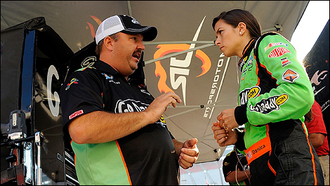 Tony Eury Jr. with his former driver, Danica Patrick.