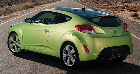 Hyundai Veloster rear 3/4 view