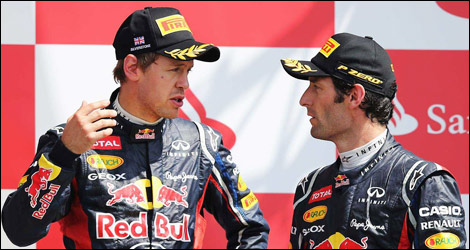 F1 Red Bull Mark Webber Sebastian Vettel