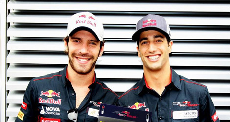 Jean-Éric Vergne and Daniel Ricciardo when they were friends (Photo: Toro Rosso)