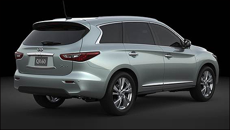 Infiniti QX60 hybrid rear 3/4 view