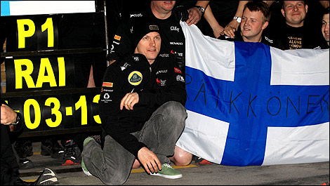 F1 Lotus celebration Kimi Raikkonen Australia