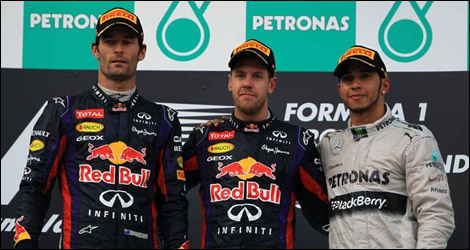 Mark Webber, Sebastian Vettel, Lewis Hamilton (Photo: WRi2)