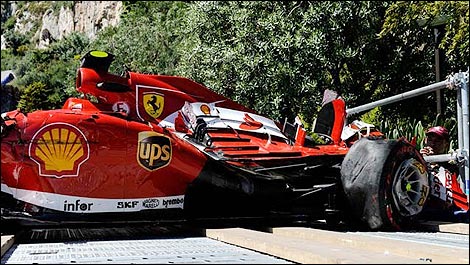 F1 Ferrari Monaco damaged Felipe Massa