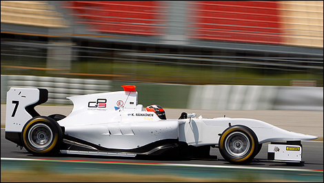 Kimi Raikkonen testing the new GP3/13 car in Barcelona.