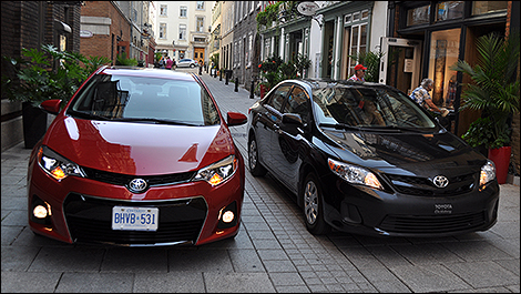 2014 Toyota Corolla LE and 2014 Toyota S front view