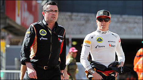 Eric Boullier, Kimi Raikkonen, Lotus F1 Team