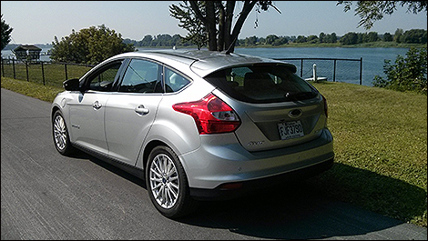 2013 Ford Focus Electric rear 3/4 view
