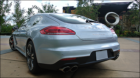 2014 Porsche Panamera  rear 3/4 view