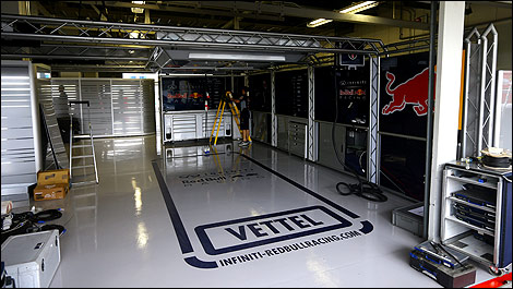 F1 Red Bull garage Vettel