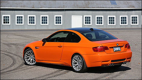 2013 BMW M3 rear 3/4 view