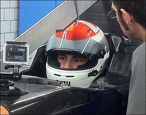 F1 Sauber Adrian Sutil seat fitting