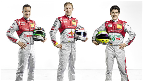 Timo Scheider, Mattias Ekström, Mike Rockenfeller, Audi, DTM