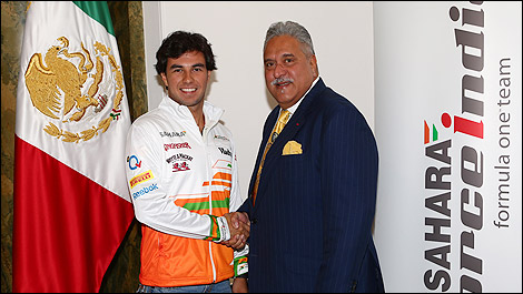 F1 Sergio Perez Dr Vijay Mallya Sahara Force India F1 Team