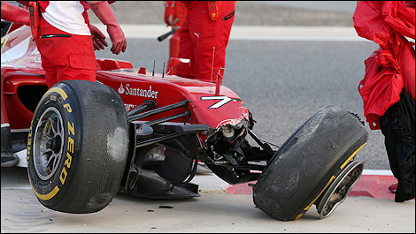 F1 Ferrari F14-T crashed Kimi Raikkonen