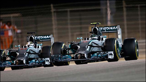 Lewis Hamilton, Nico Rosberg, Mercedes W05, Bahrain, F1