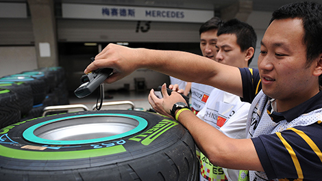 F1 Pirelli tire bar code