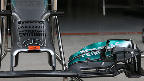 Nose of the Mercedes AMG W05, circuit of Shanghai 