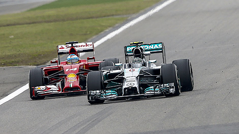 F1 Fernando Alonso Ferrari F14 T China Nico Rosberg Mercedes W05