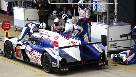 Pit stop of the No. 8 Toyota TS040 