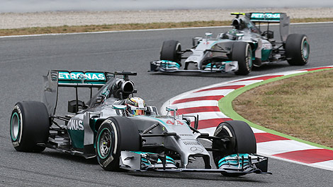 F1 Nico Rosberg Mercedes W05 Lewis Hamilton