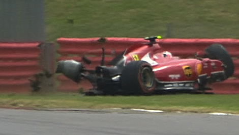 F1 Kimi Raikkonen crash Ferrari Silverstone