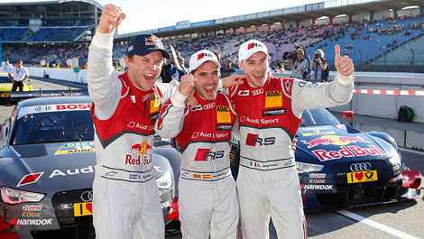 Mattias Ekström, Miguel Molina, Edoardo Mortara Audi DTMM Hockenheim
