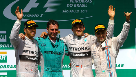 Lewis Hamilton Nico Rosberg Felipe Massa Brazil F1