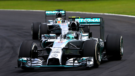 Brazil F1 Lewis Hamilton Nico Rosberg Mercedes W05