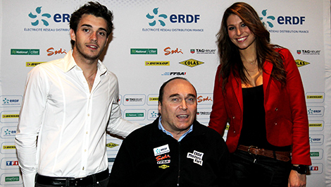 Jules Bianchi, Philippe Streiff et Laury Thilleman au ERDF Master Karts en 2011.