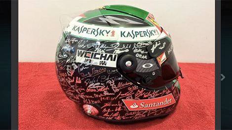 F1 Fernando Alonso helmet farewell Ferrari Abu Dhabi