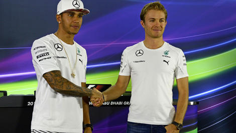 Lewis Hamilton Nico Rosberg F1 Abu Dhabi Grand Prix