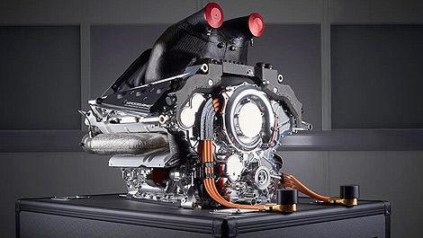 F1 Mercedes V6 turbo hybrid engine