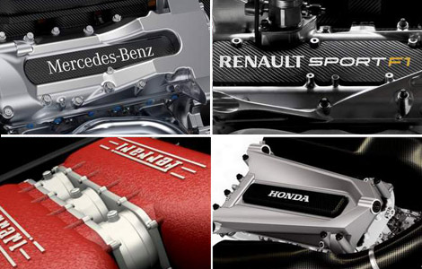 F1 V6 engine turbo hybrid Mercedes Renault Ferrari Honda