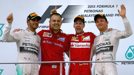 F1 Malaysian Grand Prix 2015 podium