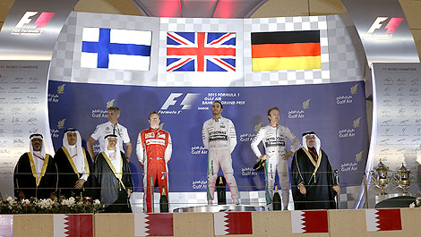 F1 Kimi Raikkonen Ferrari Bahrain podium