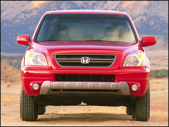 D�but de la production du nouveau Honda Pilot 2003 � l'usine d'Alliston, en Ontario